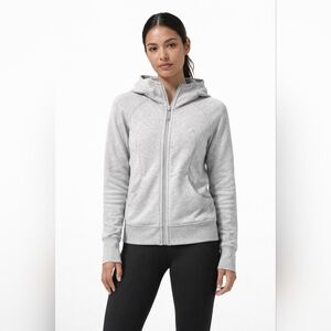 Womens Cotton Blend Zip Scuba Hoodie – Lululemon – Size 6 – Light Gray